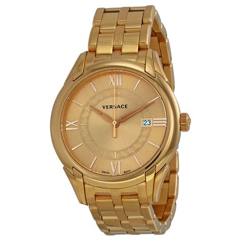 versace gold watch men apollo|Versace men's automatic watch.